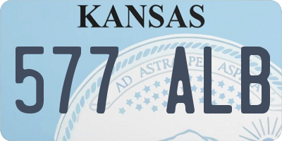 KS license plate 577ALB