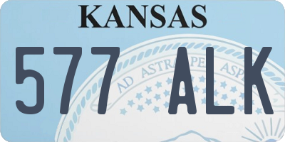 KS license plate 577ALK