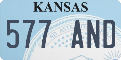 KS license plate 577AND
