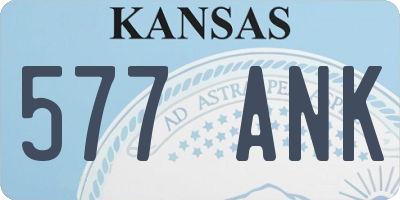 KS license plate 577ANK
