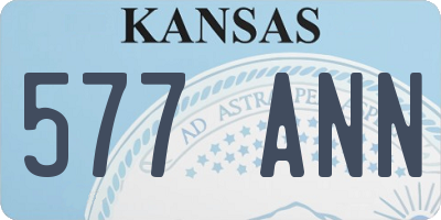 KS license plate 577ANN