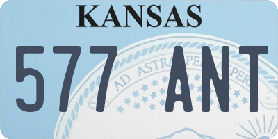 KS license plate 577ANT