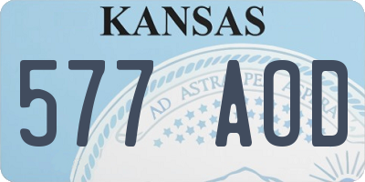 KS license plate 577AOD