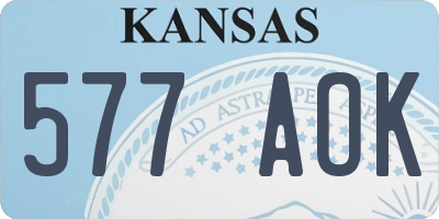 KS license plate 577AOK