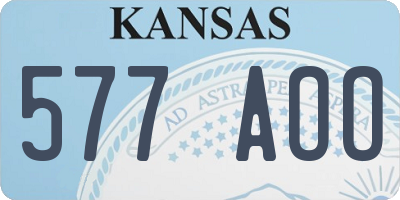 KS license plate 577AOO