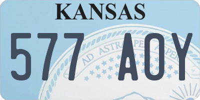 KS license plate 577AOY