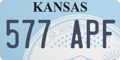 KS license plate 577APF