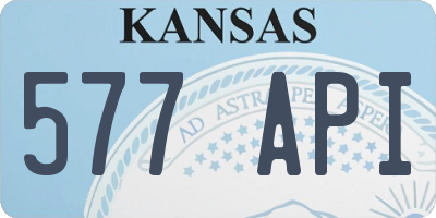 KS license plate 577API