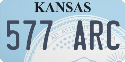 KS license plate 577ARC
