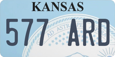 KS license plate 577ARD