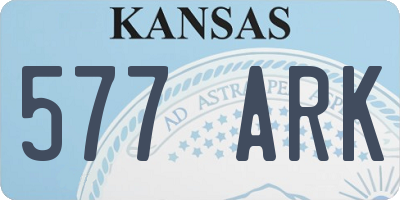 KS license plate 577ARK