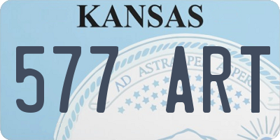 KS license plate 577ART