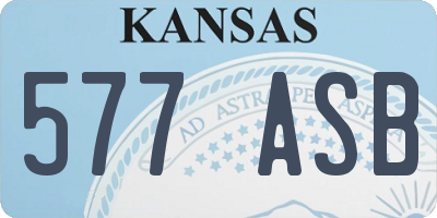 KS license plate 577ASB