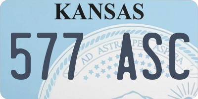KS license plate 577ASC
