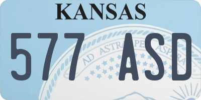 KS license plate 577ASD