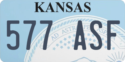 KS license plate 577ASF