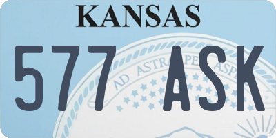 KS license plate 577ASK