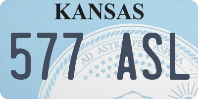 KS license plate 577ASL