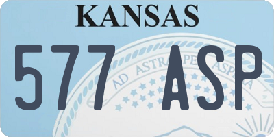 KS license plate 577ASP