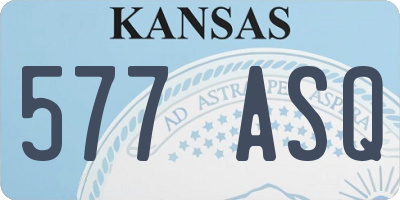 KS license plate 577ASQ