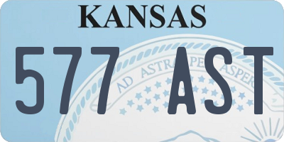 KS license plate 577AST