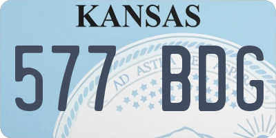 KS license plate 577BDG