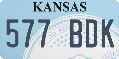 KS license plate 577BDK
