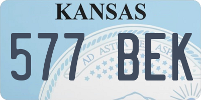 KS license plate 577BEK