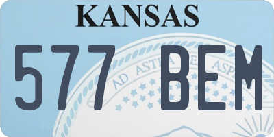 KS license plate 577BEM