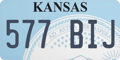 KS license plate 577BIJ