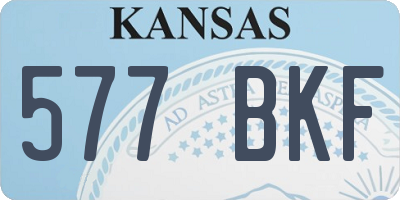 KS license plate 577BKF