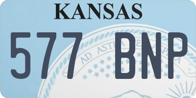 KS license plate 577BNP