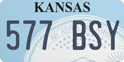 KS license plate 577BSY