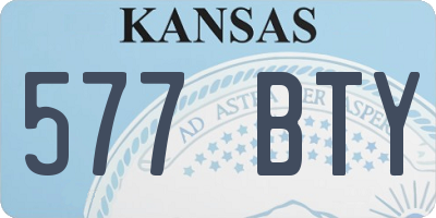 KS license plate 577BTY