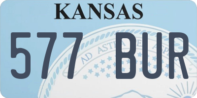 KS license plate 577BUR
