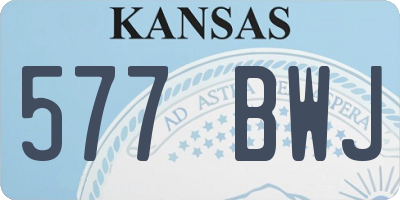 KS license plate 577BWJ