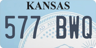 KS license plate 577BWQ
