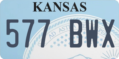 KS license plate 577BWX