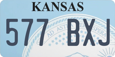 KS license plate 577BXJ