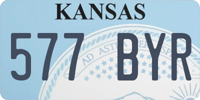 KS license plate 577BYR
