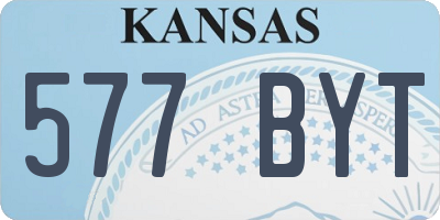 KS license plate 577BYT