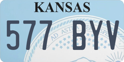 KS license plate 577BYV