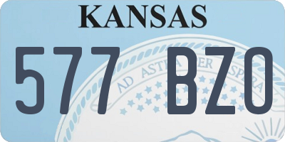 KS license plate 577BZO