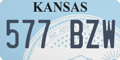 KS license plate 577BZW