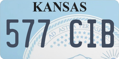 KS license plate 577CIB