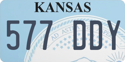 KS license plate 577DDY
