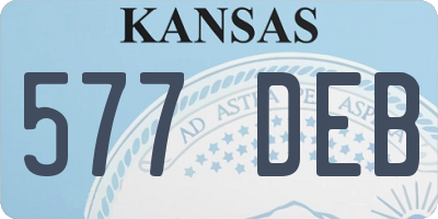 KS license plate 577DEB