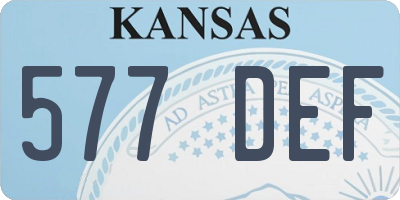 KS license plate 577DEF