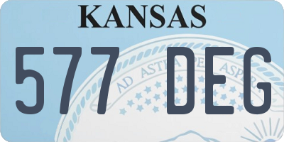 KS license plate 577DEG