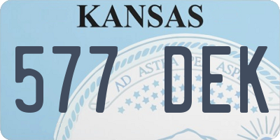 KS license plate 577DEK